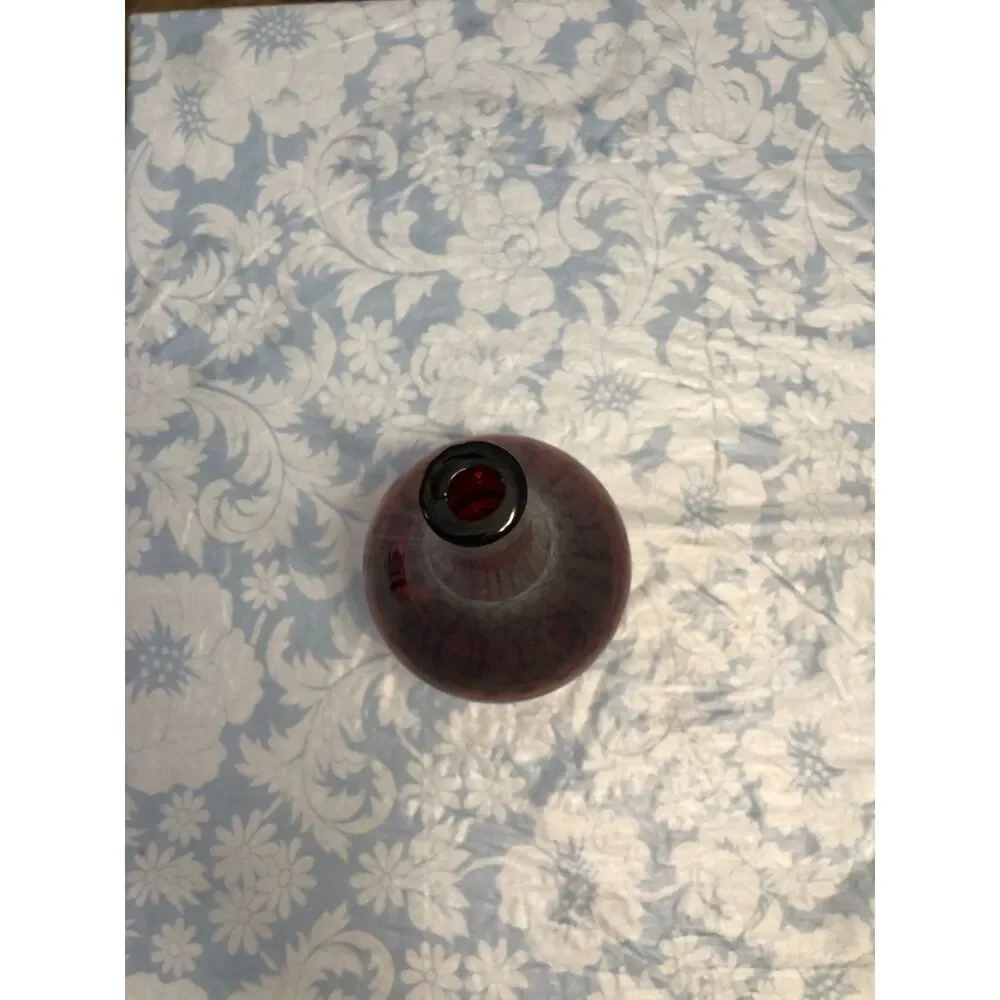 Vintage IKEA Salong Ruby Red Art Glass Vase Johanna Jelinek 12.5” MCM Bud Blown